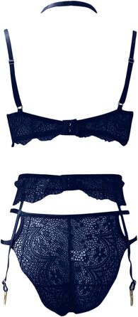 Сексуальний комплект нижньої білизни WILLBEST: мереживний бюстгальтер та труси з ефектним верхом з екошкіри. Комплект нижньої білизни для жінок XXL.