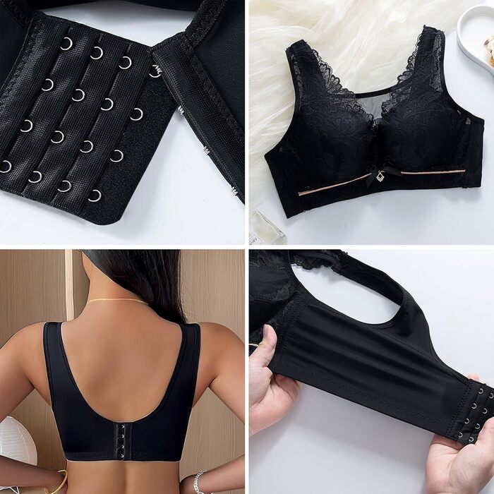 3 шт. комплект класичних мереживних спортивних бюстгальтерів CSKJ для жінок: Push Up, без кісточок, м'які, безшовні. Ідеально для спорту, сну та йоги (80C)