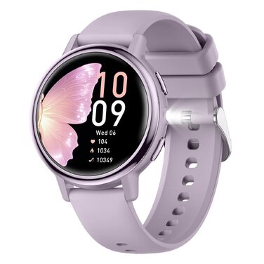 Смарт-годинник findtime Rund для жінок та чоловіків: фітнес-браслет з функцією дзвінків, моніторингом здоров'я, тиском та підтримкою WhatsApp (Фіолетовий)