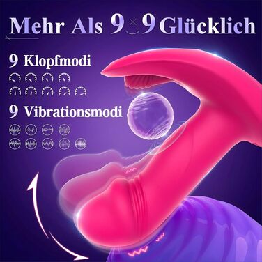 Інтимні іграшки для пар EAWESION: вібратор-аналізатор, масажер для жінок, 9 режимів, стимулятор G-точки та клітора, червоний