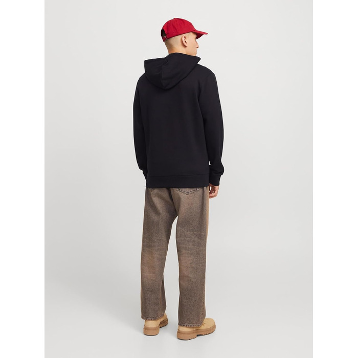 Чоловіча толстовка-худі на блискавці Jack & Jones Jjecorp Logo Sweat Zip Hood, чорна, розмір L