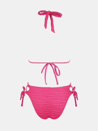 CUPSHE БІКІНІ Спортивний Комплект з V-подібним вирізом, висока талія, підняття грудей, купальник двокомпонентний, для плавання, сталеві кісточки (S, Маджента)