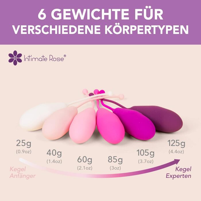 Набір силіконових кегелів для вправ Кегеля - 6 шт. для контролю сечовипускання та зміцнення тазового дна (для жінок)