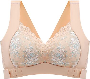 Бюстгальтер Necalisi без кісточок з застібкою на блискавку спереду, мереживний, з перехресними бретелями, квітковий, сексуальний топ-кроп, бюстгальтер без кісточок, пуш-ап, екстремальний (48 / 110C, світло-жовтий)