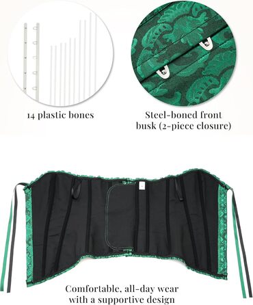 Корсет топ SZIVYSHI для жінок: повний бюст, готичний стиль, вінтажний корсет, бюстгальтер-корсет, чорний та зелений кольори