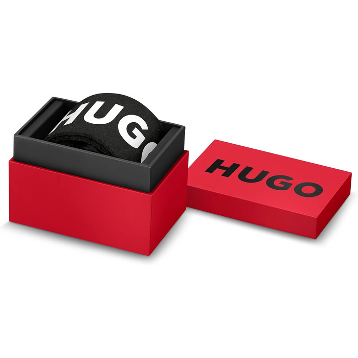 Чоловічий аналоговий кварцовий годинник HUGO First Collection, чорний сталевий ремінець