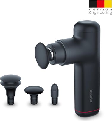 Перкусійний масажер Beurer MG 79 Massage Gun Sensitive: компактний масажний пістолет для чутливих зон, 3 насадки та 3 рівні інтенсивності
