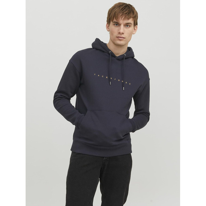 Чоловічий худі Jack & Jones JJESTAR Relaxed Fit, темно-синій, розмір XL