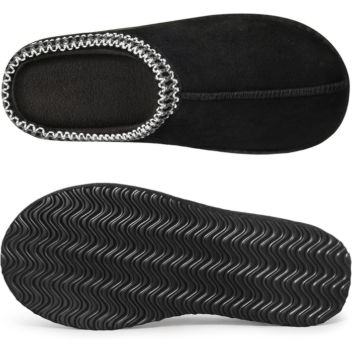 Домашні капці Litfun з ефектом пам'яті (Memory Foam) для жінок та чоловіків, теплі та м'які капці для дому та вулиці, чорні, розмір 37 EU