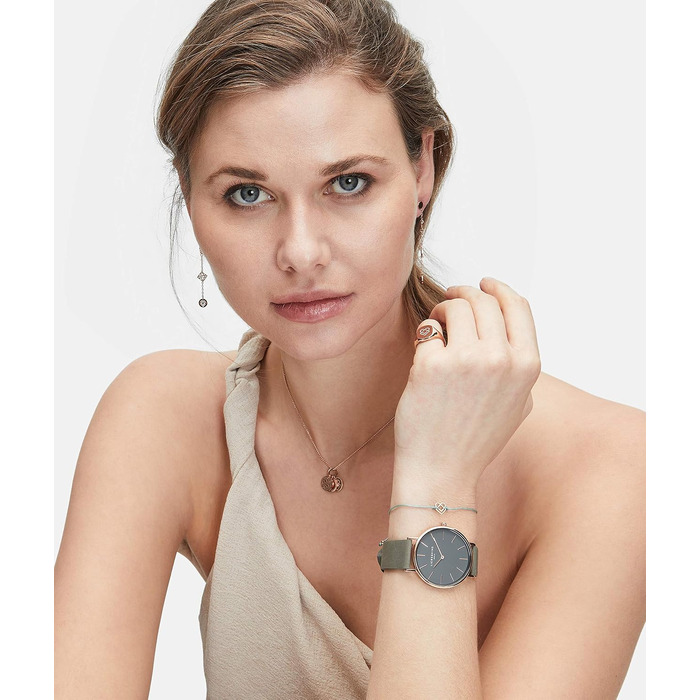 Жіночий аналоговий кварцовий годинник Liebeskind Berlin 38 мм (рожеве золото / сіро-зелений)