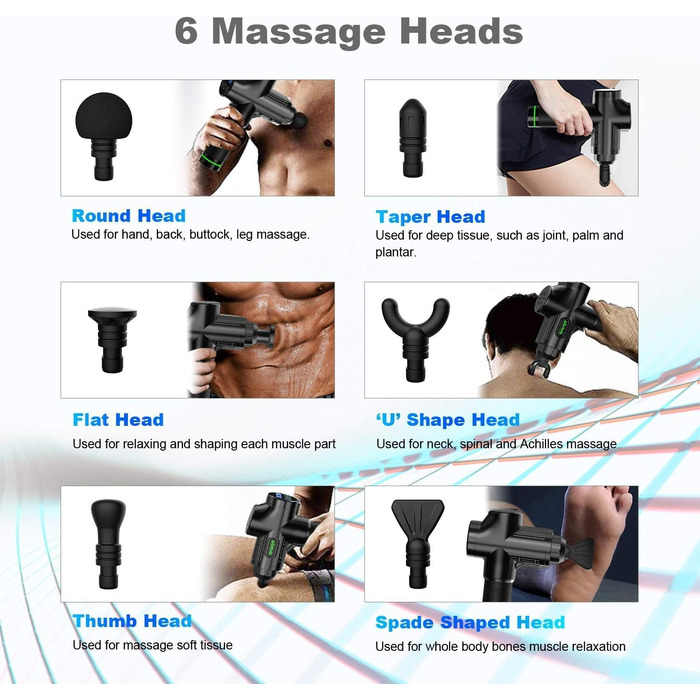 Перкусійний масажер Massage Gun для м'язів, електричний масажний пістолет (4800 об/хв), чорний