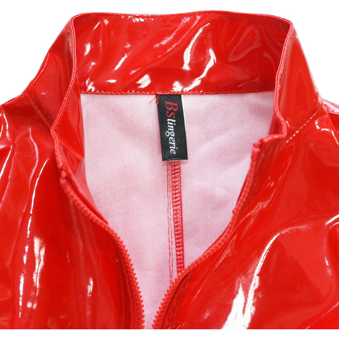 Боді з латексу PVC червоного кольору Bslingerie® для жінок, ефектний (Getaway Solids)