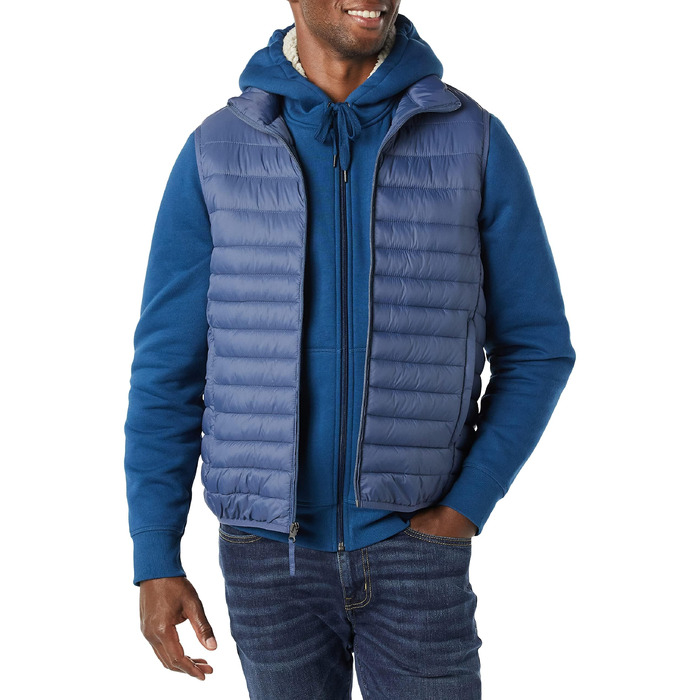 Чоловічий легкий водостійкий жилет-пуховик Amazon Essentials, що складається (XXL, Indigo)