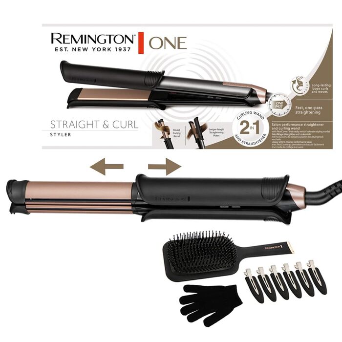 Фен для волосся Remington ONE D6078 з іонізацією та набором з 5 насадок (дифузори, гребінці, концентратор), 8 режимів роботи, швидке сушіння