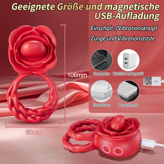 Кільце для пеніса з вібрацією для пар - сексуальні іграшки для дорослих, стимулятор G-точки, 10 режимів вібрації