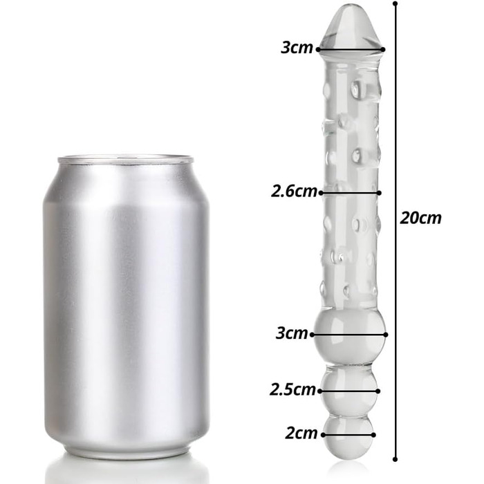 Скляний дилда SXOVO 29.5 см з частинками, анальні кульки, для масажу G-точки та простати, секс-іграшка для жінок та чоловіків