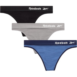 Труси жіночі Reebok - танга без швів (3 шт. в упаковці) M, кольори: коронний синій, чорний, шаркун (шкіра акули)