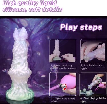 Інопланетний яйцеклад з силікону з п'ятьма яйцями, пневматичний фантазійний дилда для стимуляції G-точки, простати, мастубації. Іграшка для дорослих для жінок та чоловіків. Анальний плагін, дилда-яйце.