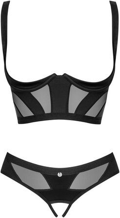 Сет нижньої білизни Obsessive Amoria Dessous, чорний, M/L