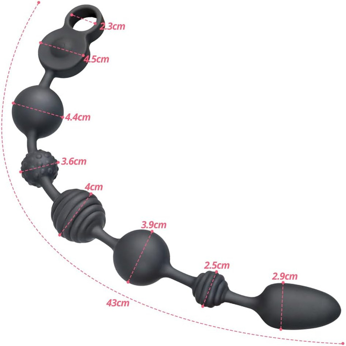 Анальні кулі вібратор із 10 режимів вібрації, 3 моторами та анальною ланцюжком. Стимулятор G-точки, простати, анальних кулястих вставок для чоловіків, жінок, пар.