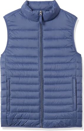 Чоловічий легкий водостійкий жилет-пуховик Amazon Essentials, що складається (XXL, Indigo)