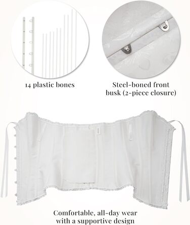 Корсетний топ SZIVYSHI для жінок: готичний корсет, бюстгальтер, корсет з повним бюстом, вінтажний корсетний топ, білий