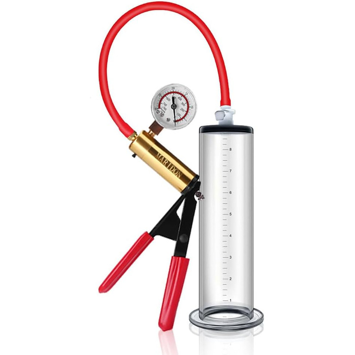 Vakuumна помпа для збільшення статевого члена з манометром, чоловіча іграшка для дорослих, помпа для статевого члена, вакуумна помпа, розширювач, для мастурбації, доросла іграшка, 23*3,9 см