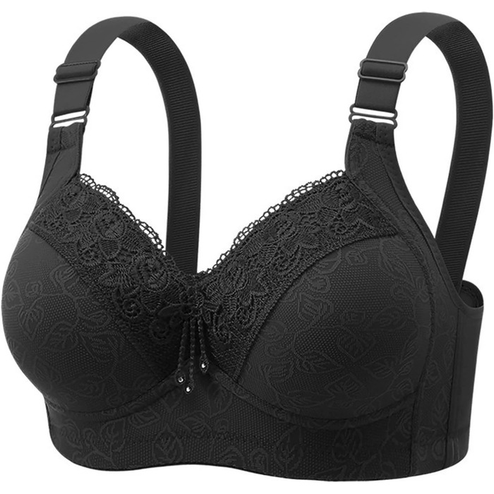 3er комплект бюстгальтерів без кісточок Push Up для великих грудей (90B) - чорний, бежевий, червоний