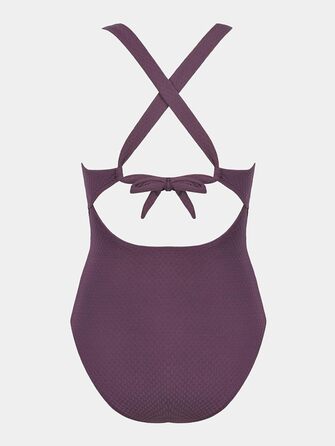Купальник CUPSHE з V-подібним вирізом, що підтягує живіт, з глибоким вирізом на спині, суцільний, фіолетово-коричневий