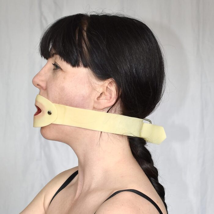 Mundgag з латексу Honeylust для BDSM з м'якою поверхнею та язиком - еластичний гумовий ротний фіксатор для сексуальних ігор та фетиш-сесій (бежевий)