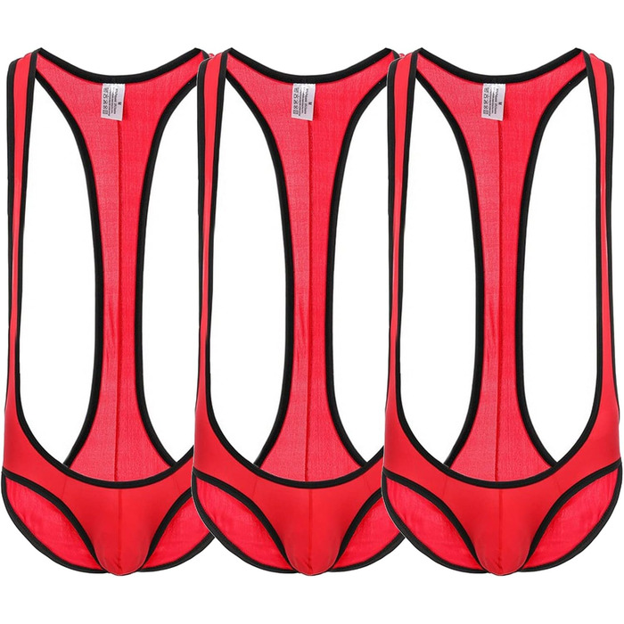 Чоловічий прозорий боді для боротьби Faringoto з підтяжками (3 шт., XXL)