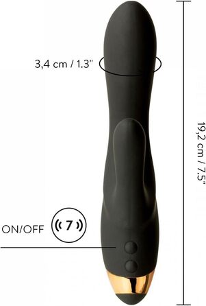 Вібратор Amorelie Virgo Premium для клітора та G-точки, чорний, 2x7 режимів, подвійний мотор