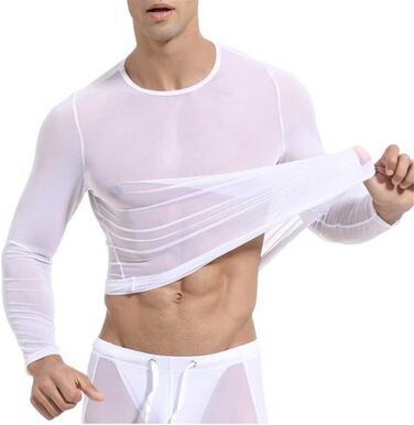 Чоловіча сітчаста футболка з прозорим дизайном, спортивна, для фітнесу, блакитна