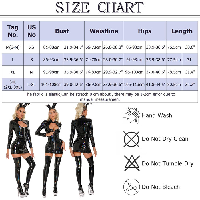 Сукня-боді FEOYA з PU шкіри, облягаюча міні-сукня, сукня з еластичної шкіри, вечірня сукня, сексуальна сукня Wetlook, чорна, 3XL