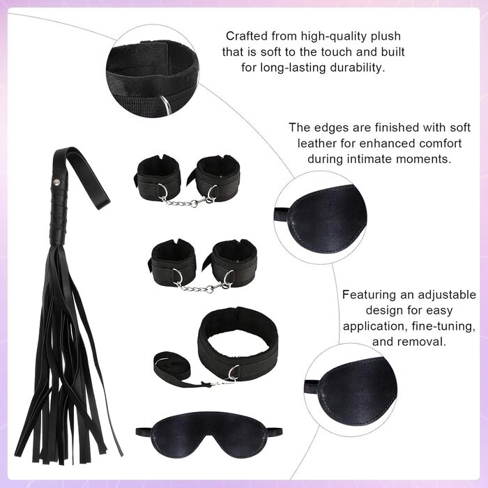 Набір для БДСМ з шкіри: фетіш, сексуальне рабство, іграшки для дорослих, 39 шт. (чорний)