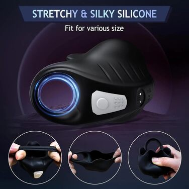 Вібраційний кільце для пеніса Buntune 2-в-1 з пультом дистанційного керування - 9 режимів, масажер для чоловіків