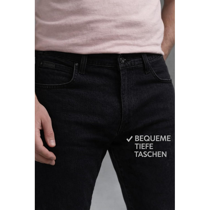 Чоловічі джинси Wrangler Texas Regular Fit Stretch — прямі денімові штани з бавовни, Black Overdye (чорний)