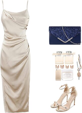 Жіночий вечірній клатч із блискітками та стразами, елегантна сумка-конверт із ланцюжком для весіль та вечірок, синя шкіра
