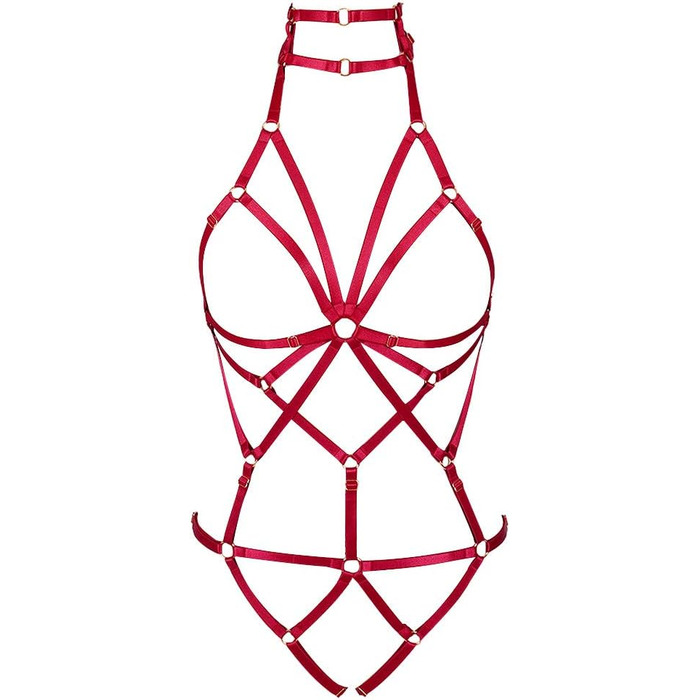 Жіночий корсет-нагрудник BANSSGOTH: стильний аксесуар у готичному стилі, регульований, для фестивалів та вечірок, червоний