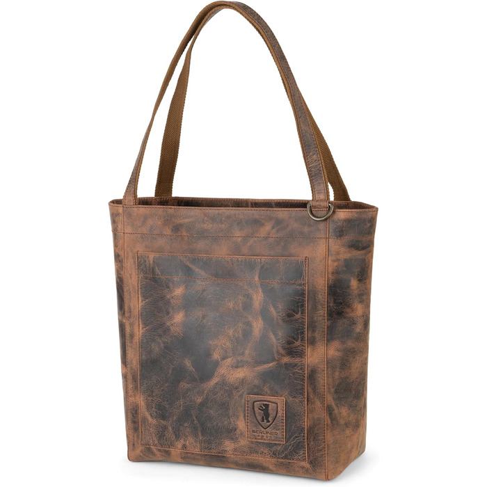 Жіноча шкіряна сумка-шопер Berliner Bags Vintage Shopper Seville, стильна сумка з ручками (колір Earth)