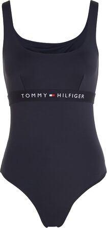 Купальник жіночий Tommy Hilfiger суцільний з вирізами XL блакитний (Desert Sky)