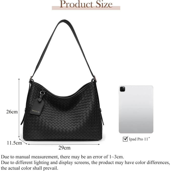 Жіноча сумка-хобо середнього розміру з плетеної екошкіри, чорна