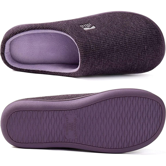 Жіночі домашні капці RockDove з ефектом пам'яті (Memory Foam), двоколірні, розмір 36/37 EU, колір баклажан