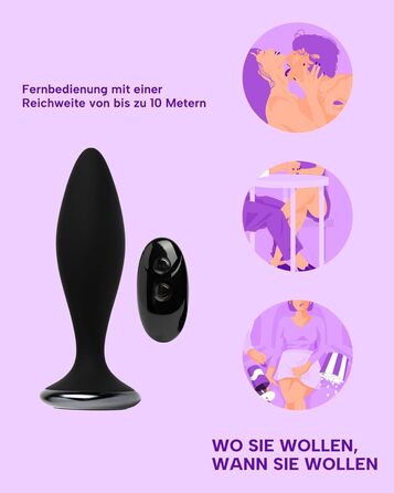 Анальний вібратор MySecretCase Analplug з пультом, 10 режимів, USB зарядка - для чоловіків та жінок