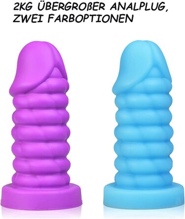 Анальний плаг Hrekssi XXL з великим діаметром, з сильним присоском, для стимуляції G-точки, анал-вагінальний мастурбатор, BDSM, еротичні іграшки для жінок, чоловіків та пар, блакитний