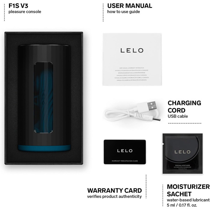 LELO F1S V3 Lustkonsole - Масажер для чоловіків з Bluetooth, 8 режимів, AI-контроль, блакитний