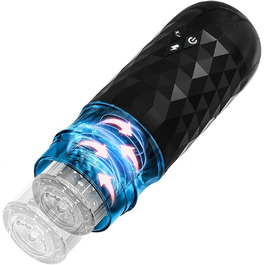 Електричний мастурбатор YcsLust з 8 режимами обертання та 3 телескопічними, для чоловіків. Реалістична вагіна, 3D іграшка для чоловіків