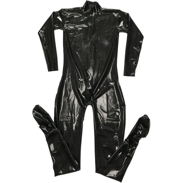 Латексний боді для чоловіків JVHGE чорного кольору, фетиш-костюм, боді з презервативом та шкарпетками, косплей, унісекс, розмір XXL