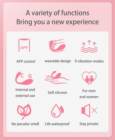 Вібратор для жінок та пар з 9 режимів вібрації, керування через додаток, тихий та потужний, білий