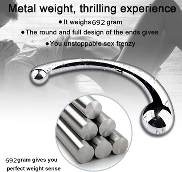 Анальні пробки Doppelkopf з металу для чоловіків та жінок - стимулятор G-точки, 680г, 1 шт.